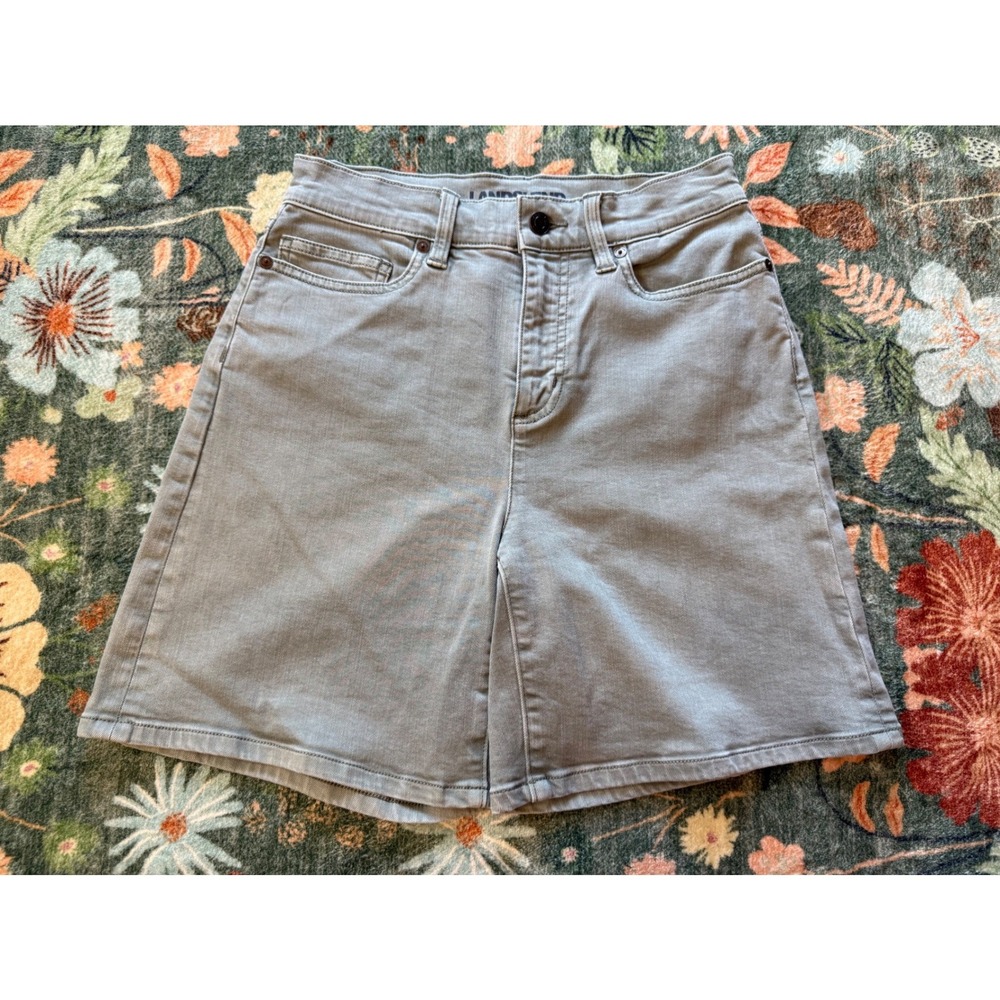 Lands End High Rise Jean Shorts Gray Denim‎ 510269 Women's Size 4